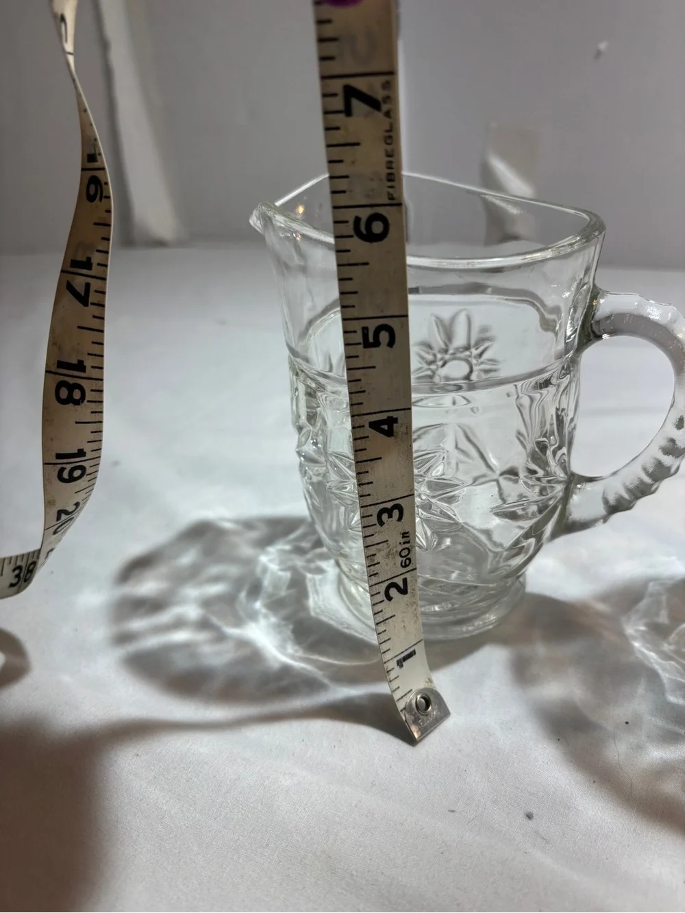 Clear Patterned Glass small pitchers  - Set of 2